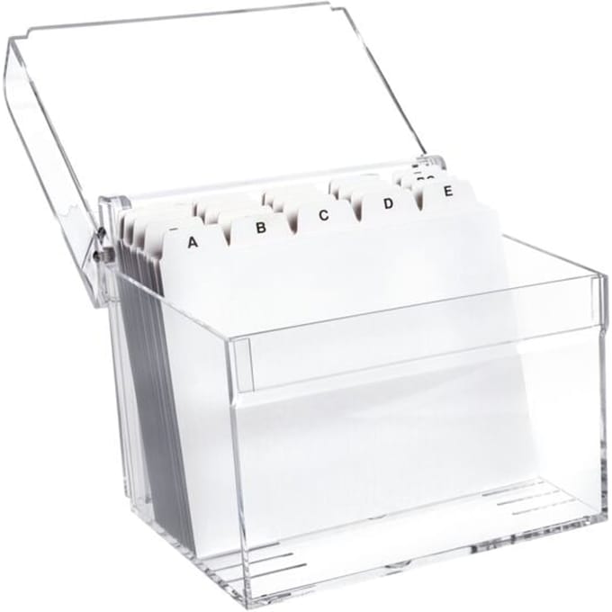 MAUL Kaartenbak met index A6 acryl 15.9 x 12.7 x 12.5 cm transparant