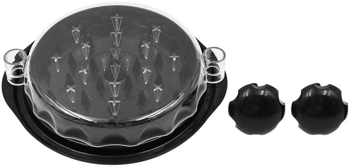 Dailygoods- Kipversnipperaar met transparant deksel - Vleesversnipperaar - Pulled Pork - Rundvlees - Varkensvlees - Afmetingen 25 x 25 x 8,5 cm