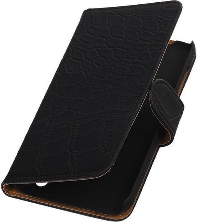 Huawei Y625 - Krokodil Zwart Booktype Wallet Hoesje