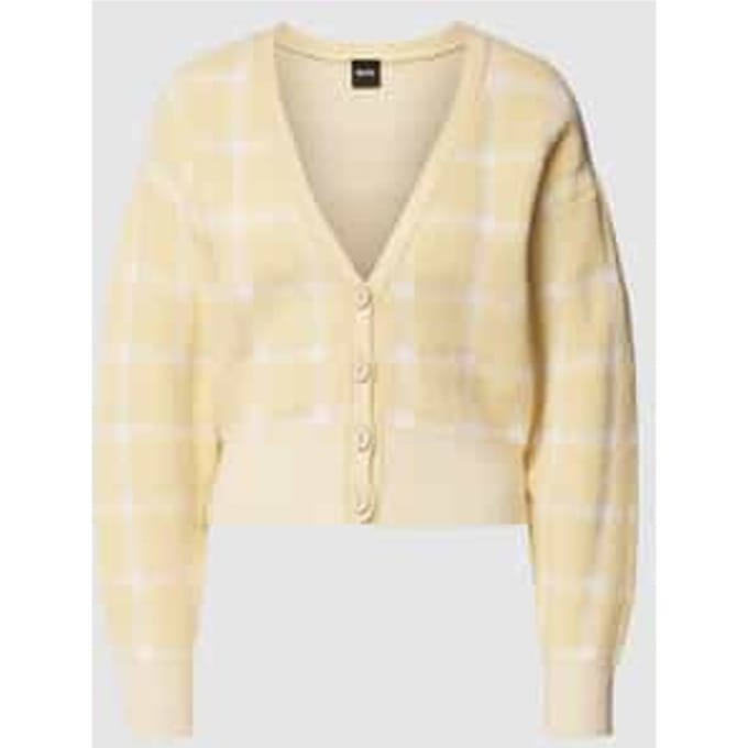Cardigan met rasterruit, model 'Faite'
