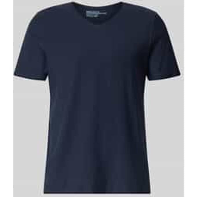 T-shirt met V-hals en rolzoom