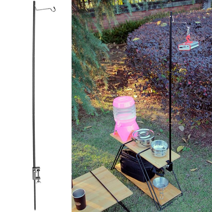 Afneembare lantaarnstandaardlamp Campinglamp Beugel Lamphouder Draagbare campingaccessoire zwart