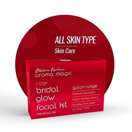 Aroma Magic Kit Facial 7 Étapes à Usage Unique Combo| Kit Facial Éclat Nuptial + Kit Facial Or | Pack de 2 red