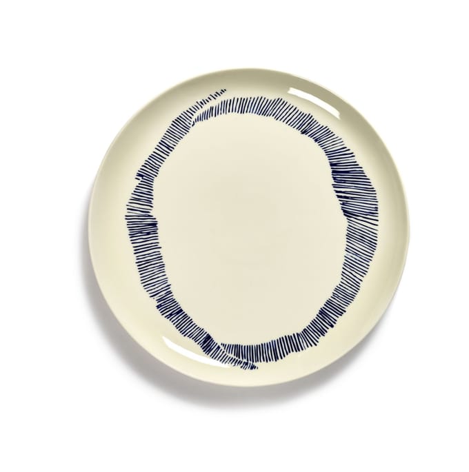 Serax Feast Bord L - Set - wit / stripes blauw