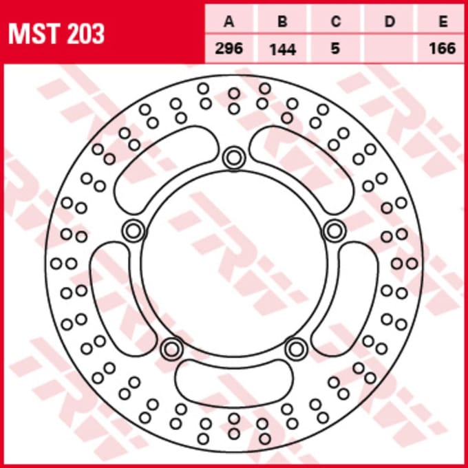 Remschijf TRW MST203, 1 Stuk