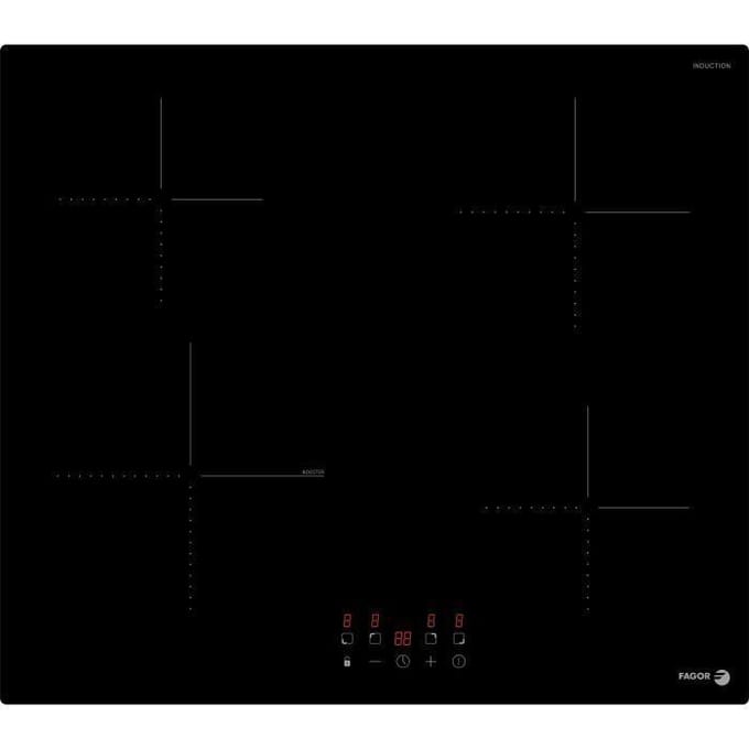 Kookplaat - FAGOR - FTI468 - 59 cm - 4 inductiepitten - Zwart glas