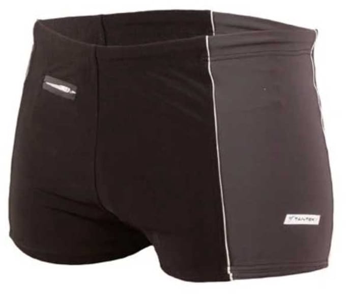 Zwemboxer Tiret Grey met pocket en rits - Maat M - Zwemboxer Heren Grijs - Stanteks