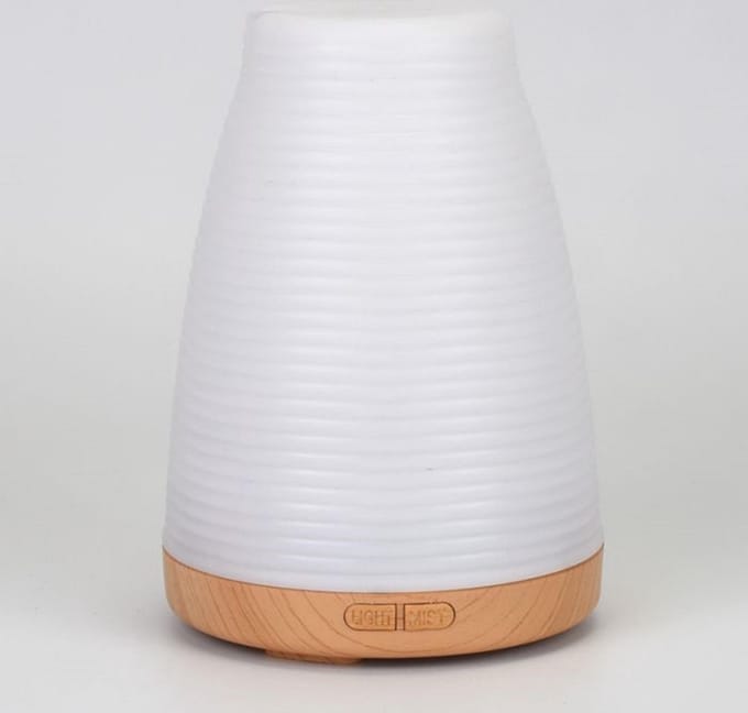 LED Kleurveranderende Geribbeld Hout Effect USB Aroma Diffuser