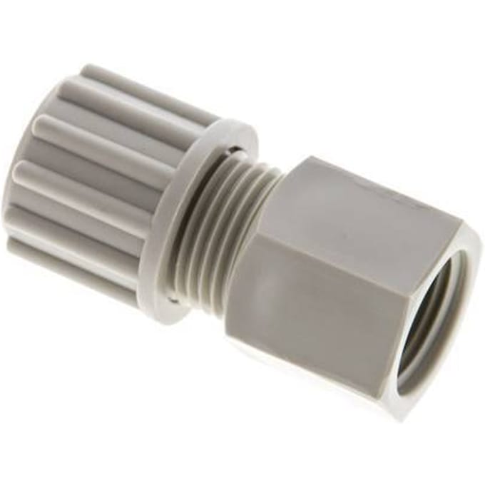 12x10mm & G3/8'' PP Rechte Knelfitting Binnendraad 10bar