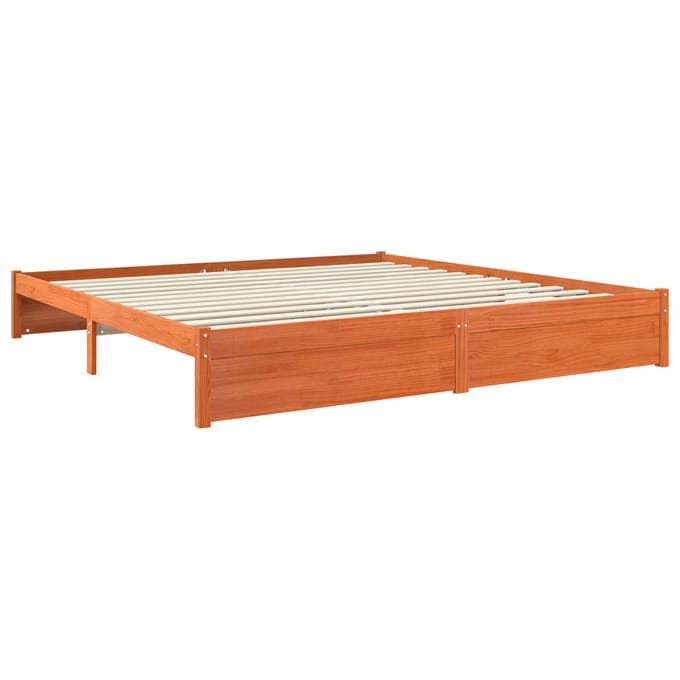 vidaXL - Bedframe - Wasbruin - 200 - x - 200 - cm - Massief - vurenhout