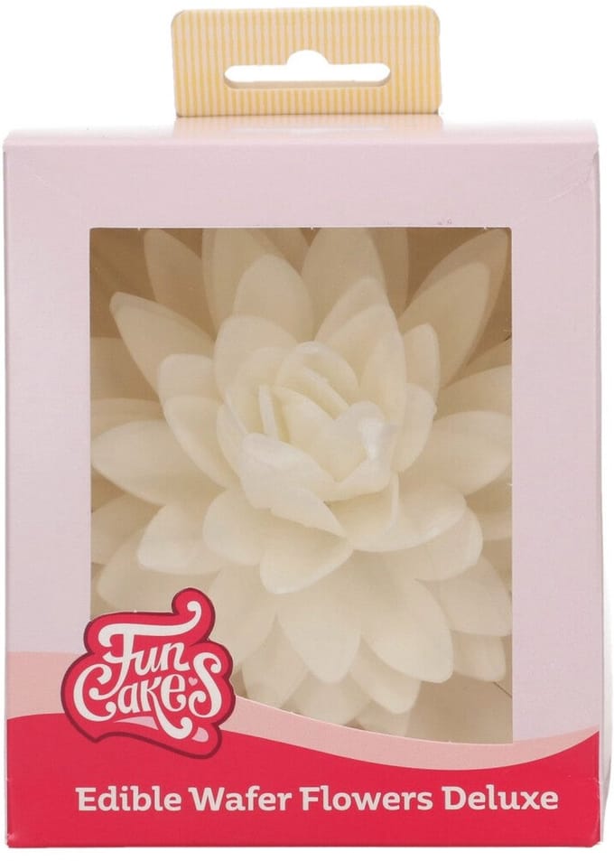 FunCakes Eetbare Bloemen Deluxe - Papieren Bloem - Pioenroos Wit Groot - pk/1