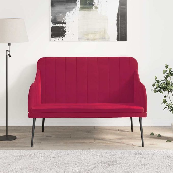 vidaXL Bankje 110x76x80 cm fluweel wijnrood
