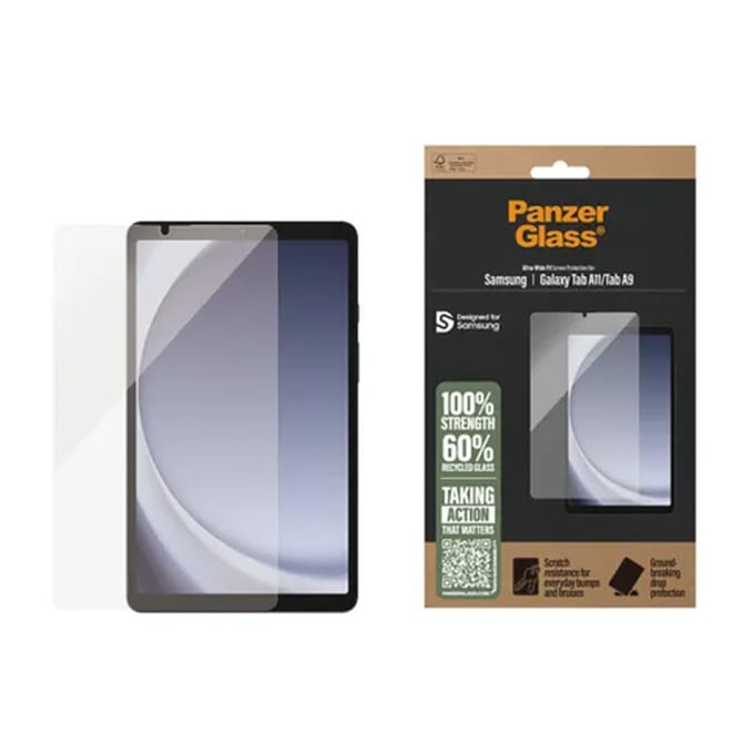 PanzerGlass Ultra Wide Fit Screenprotector geschikt voor Samsung Galaxy Tab A11 / A9 8.7 inch