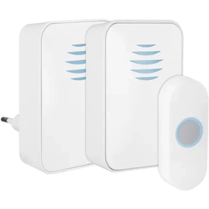 Exin Gong Set - Batterij/plug-in - Beldrukker - Licht - Wit