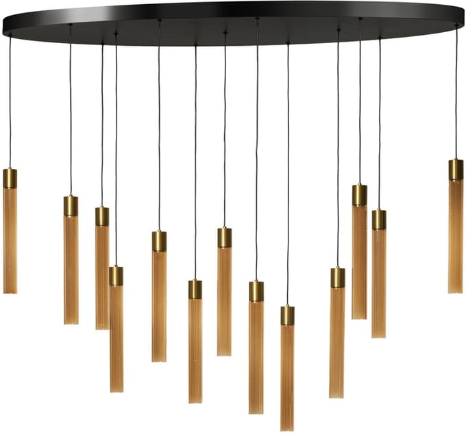 ETH Evelyn Hanglamp rond 13L 5W Dimbaar 2m kabel Zwart/Koper