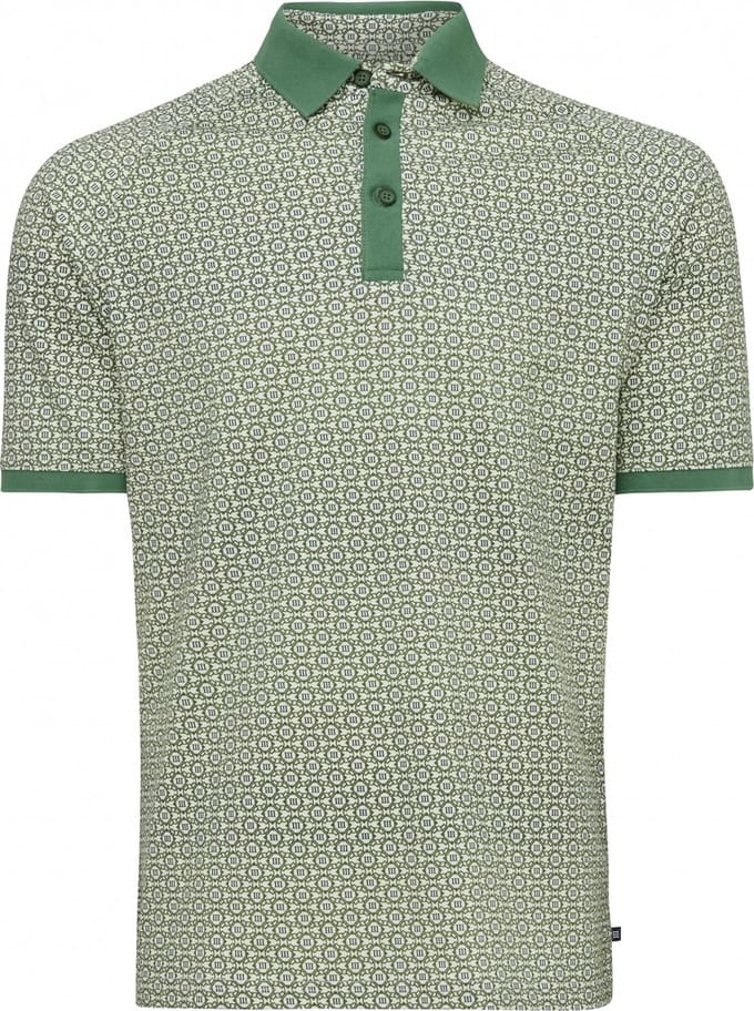 Tresanti CASERTA | Printed polo with roman III pattern Olive (TRPOIA034 - 905)