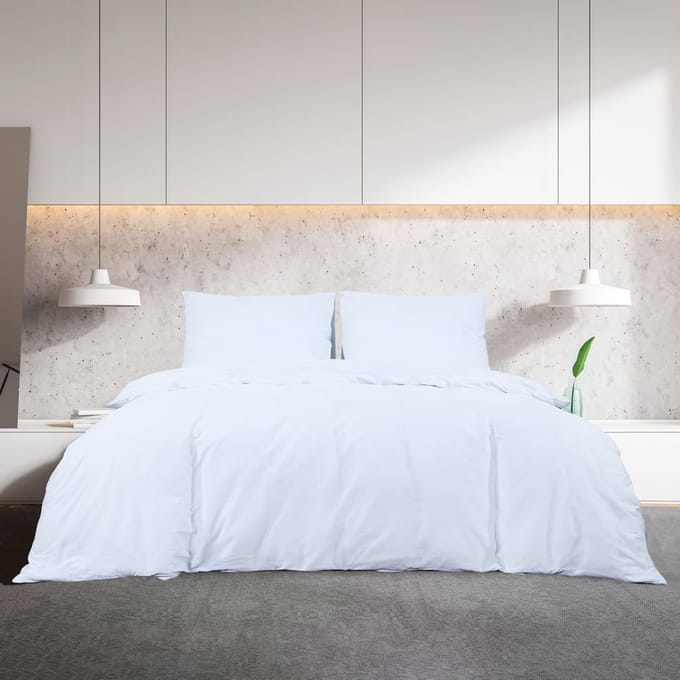 vidaXL - Dekbedovertrekset - lichtgewicht - 155x220 - cm - microvezel - wit