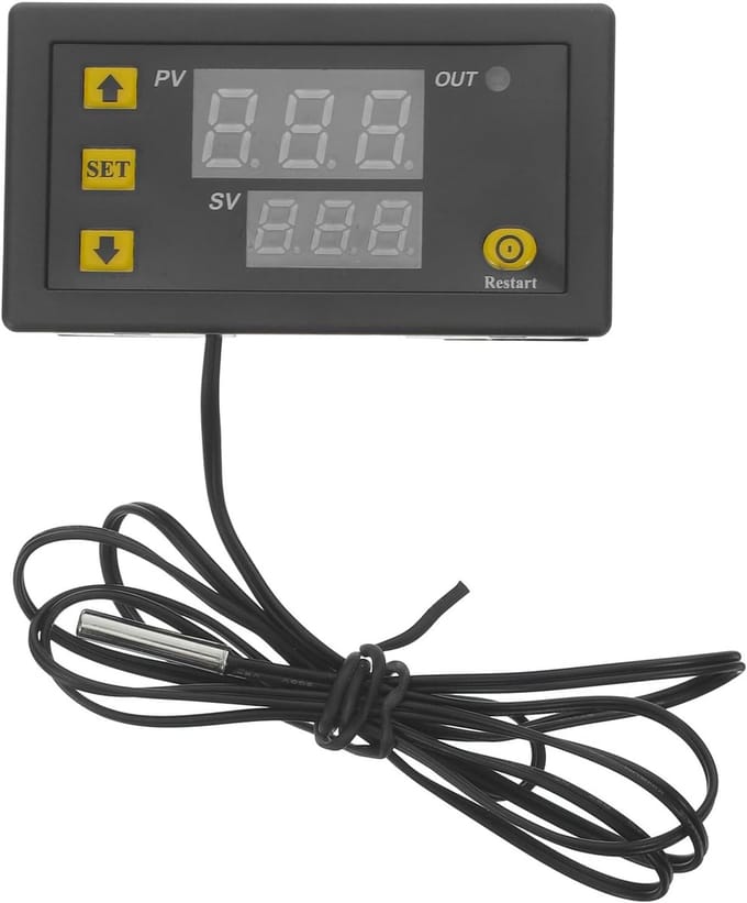 Digitale Temperatuurregelaar - Thermostaat Module - Nauwkeurige Temperatuurregeling - Dual Modus Verwarming Koeling - 79 x 43 cm - Zwart
