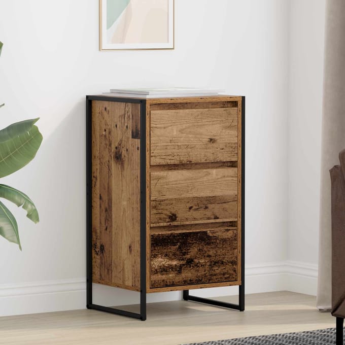 vidaXL - Dressoir - Oud - Hout - 43 - x - 36 - x - 75,5 - cm - Bewerkt - hout