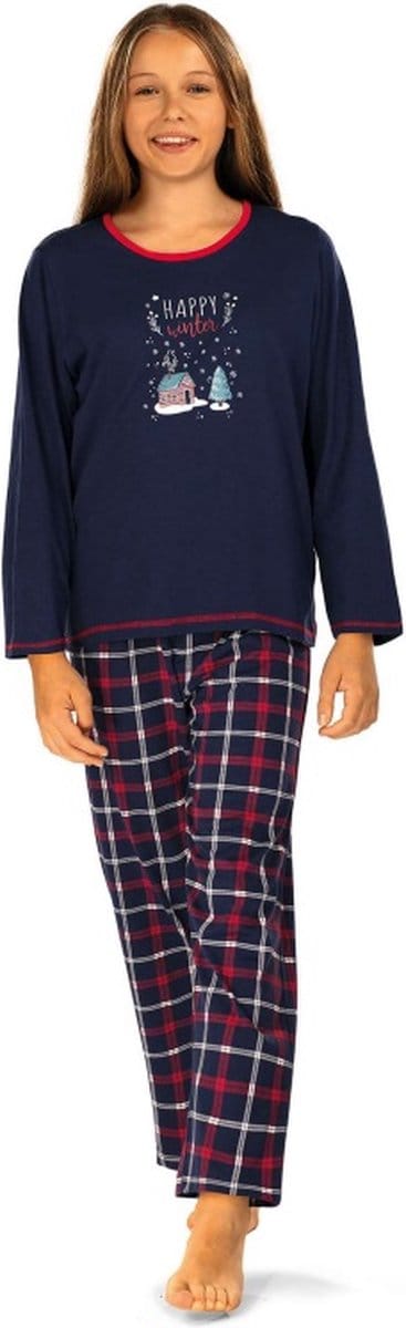 Comtessa - Meisjes Kerst Pyjama - Happy Winter - Maat 128