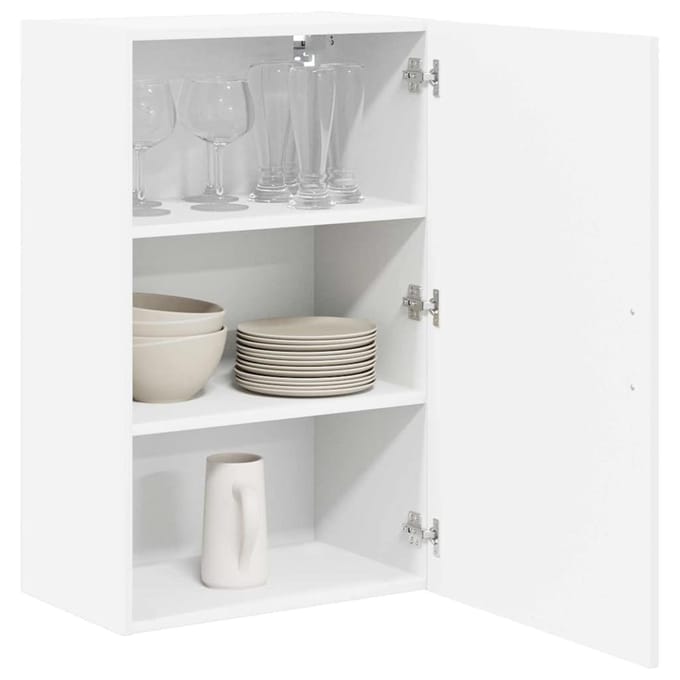 vidaXL - Wandkast - LUCCA - Wit - 50 - x - 31 - x - 80 - cm - Bewerkt - hout