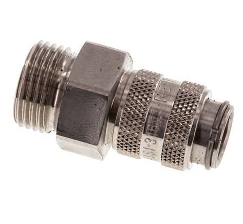 RVS 306L DN 5 Luchtkoppeling Snelkoppeling G 3/8 inch Buitendraad Double Shut-Off - CLS5-M-SSL-SV-P-038