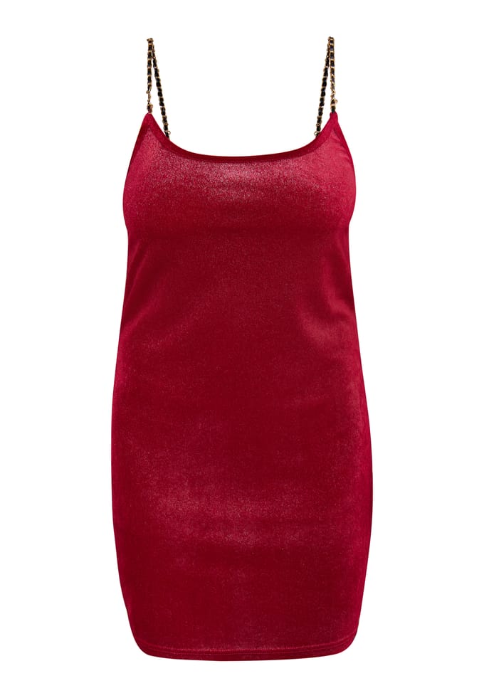 Faina Mini fluwelen jurkje met glitters Dames wijnrood