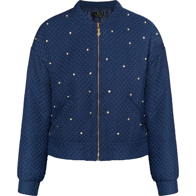 Faina Boucé jasje met strass steentjes Dames marine