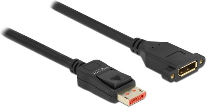 DisplayPort inbouwadapter (m-v) - versie 1.4 (5K/8K 60Hz) / zwart - 2 meter