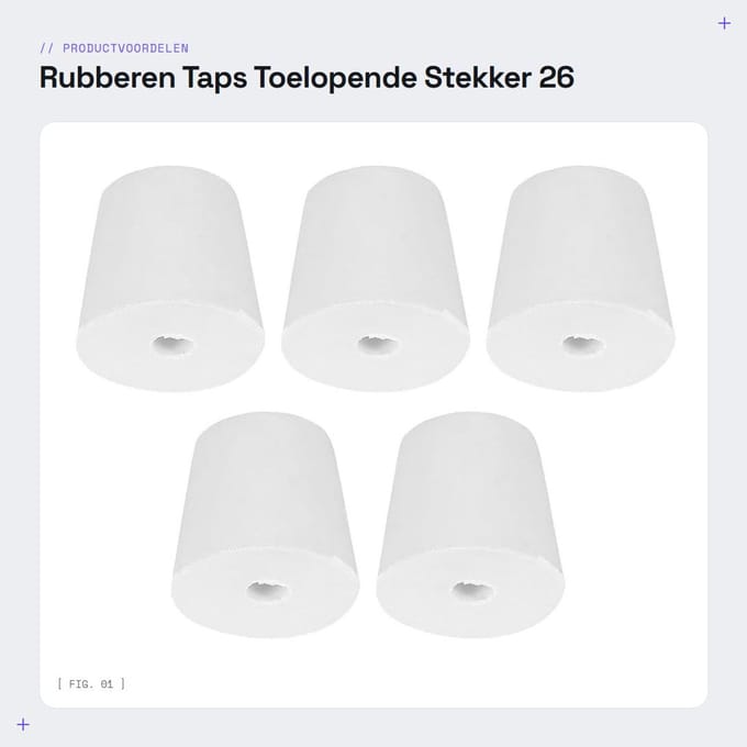 Dailygoods- Rubberen Stop 5 Stuks - Taps Toelopende Afdichting - Laboratoriumstop - Silicone Pluggen - Bodemdiameter 26 mm - Bovendiameter 33 mm - Afdichtstop