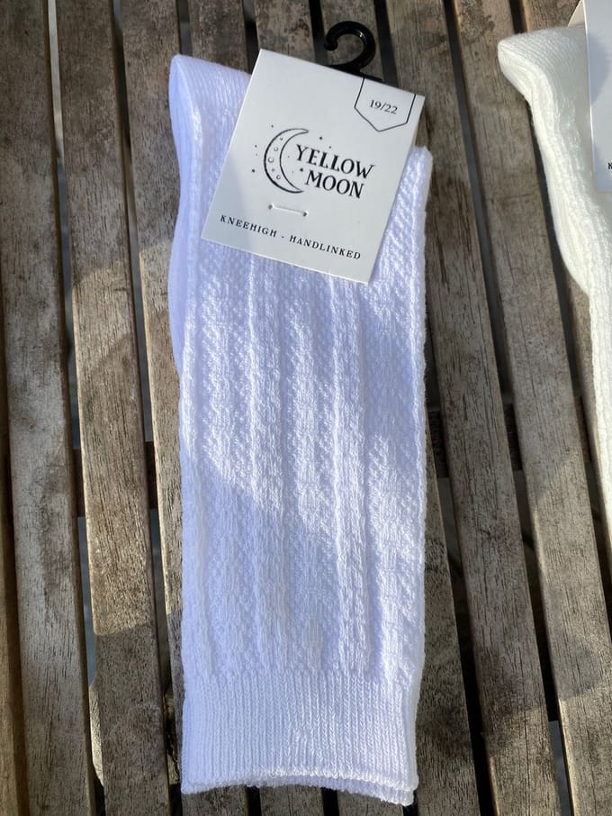 Yellow Moon Kniekous meisjes Wit Maat 27-30
