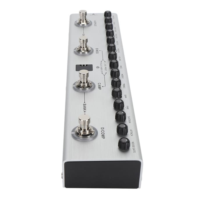 Multi-effecten Basgitaarpedaal Digitaal Oplaadbare Elektrische Gitaar Effector 36 Klanken 9 Versterkers 8 IR white