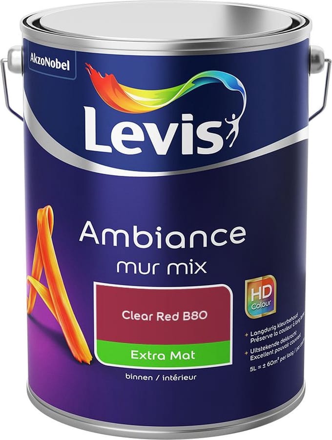 Levis - Ambiance Mur Extra Mat Mix - Clear Red B80 - Mengverf - 5 L