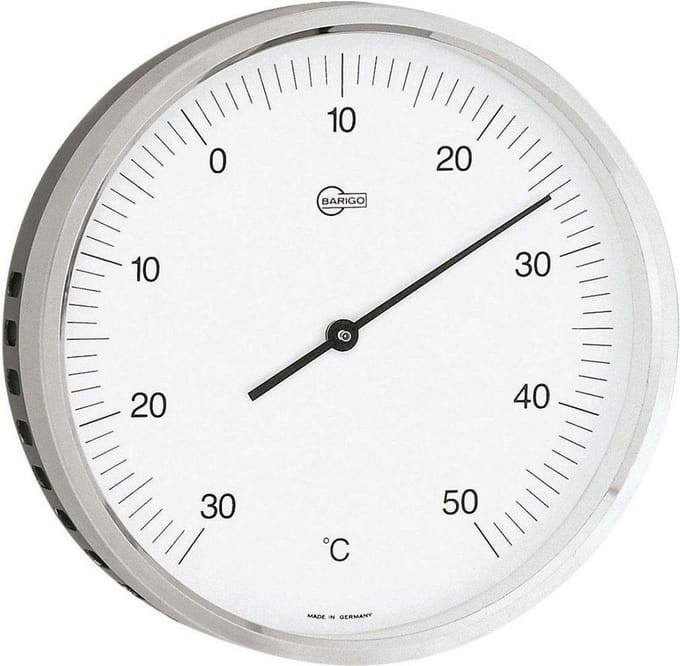 Barigo 815.1 thermometer - chroom - messing vernikkeld -  Ø 8,5 cm
