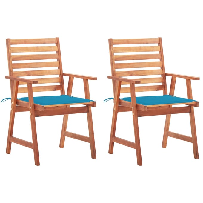 vidaXL - Tuinstoelen - 2 - st - met - kussens - massief - acaciahout