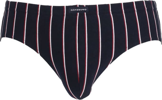 Gotzburg heren sport slip (1-pack) - donkerblauw met rood en wit gestreept