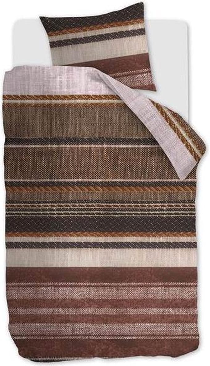 Beddinghouse Lola - Flanel - Dekbedovertrek - Eenpersoons - 140x200/220 cm - Terra