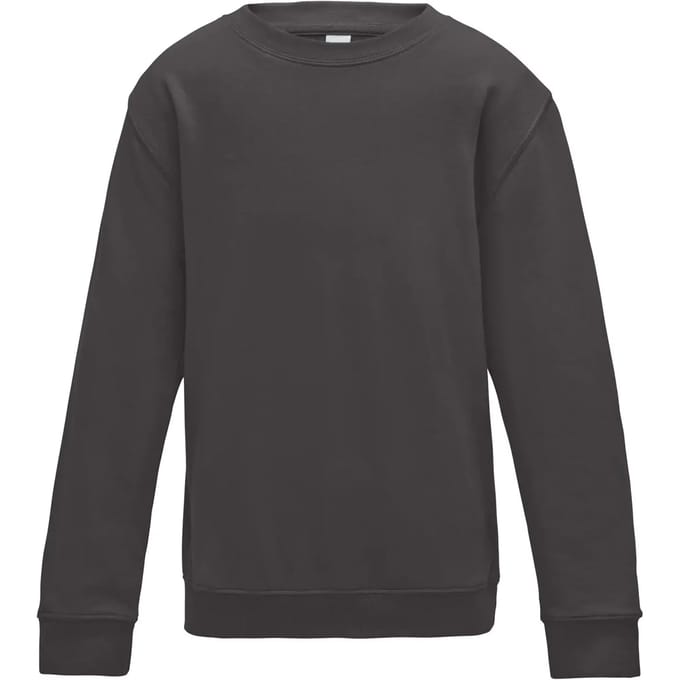 Just Hoods - AWDis Sweat Kinder - Charcoal (Heather) maat 7/8 (M)