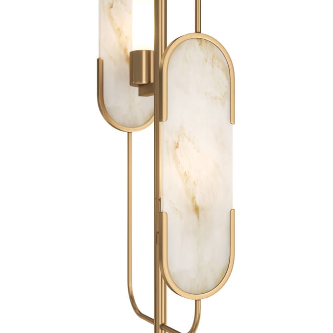 Vloerlamp Maytoni Marmo, goudkleur/natuursteen