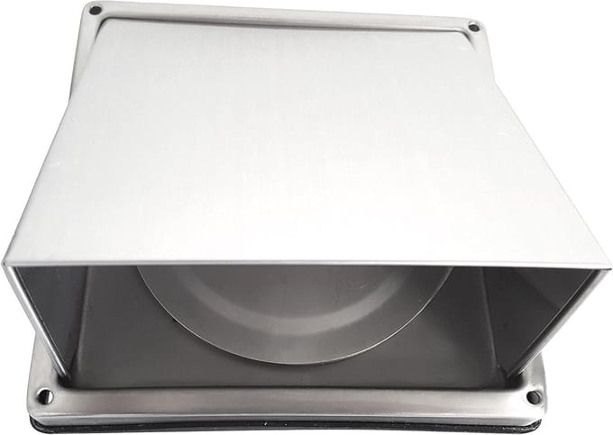 Weerbestendig rooster RVS Ø 150 mm met terugslagklep
