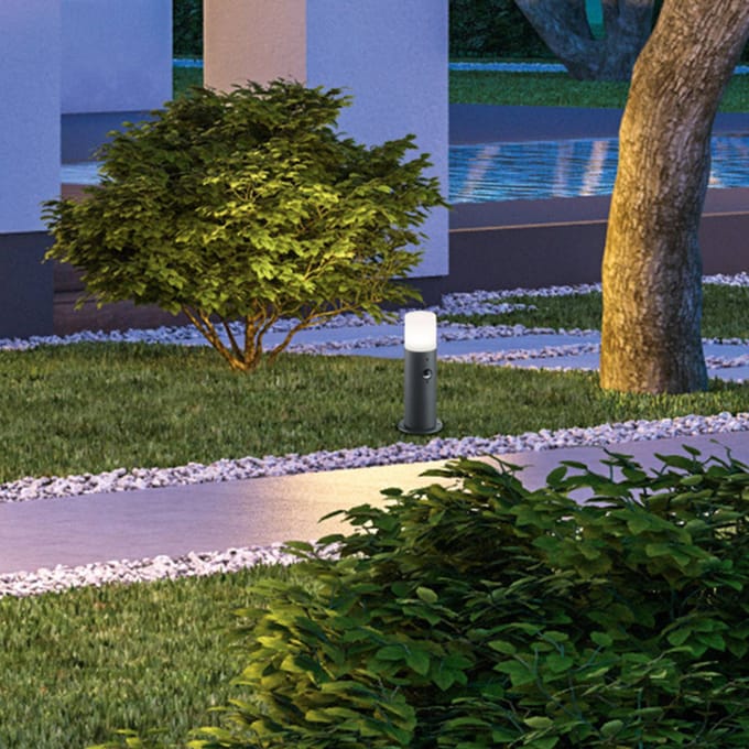 Trio Lighting Praktische sokkellamp Hoosic met sensor