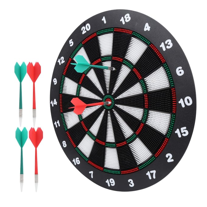 16,5 inch veilig dartbord met 6 darts, herbruikbaar voor vrijetijdsbesteding, feestjes, barspellen black