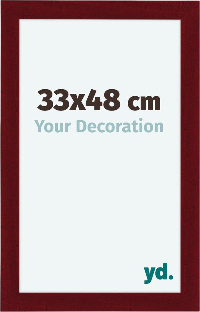 Your Decoration - Fotolijst 33x48 cm - MDF - Wijnrood Geveegd - Como