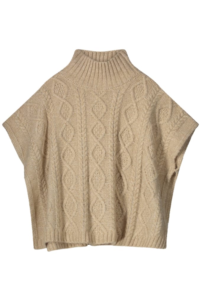Summum Woman Poncho Cable Knit Ivory Größe: OS | Strickpullover Outlet | Damen | Weiß