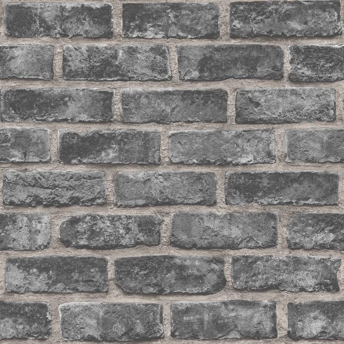 DUTCH - WALLCOVERINGS - Behang - bakstenen - zwart