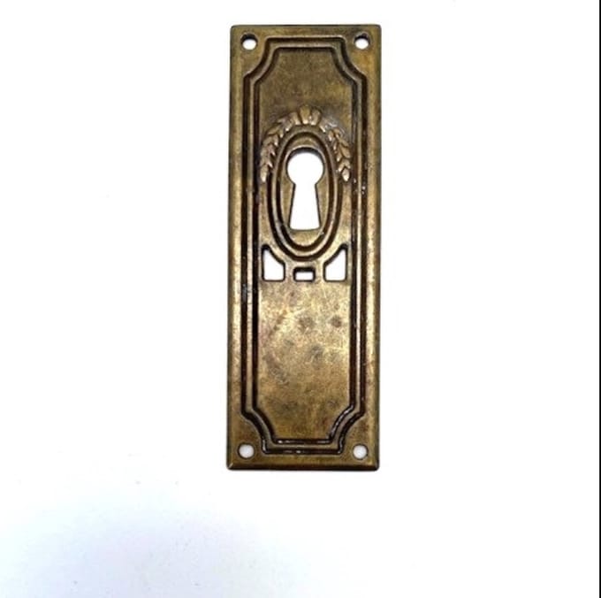 Sleutelplaat Messing antiek verticaal 80x27mm