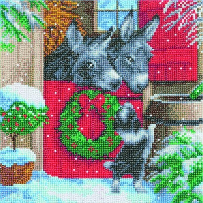 Diamond Painting Crystal Art -Yuletide stable - 30x30 cm - full painting