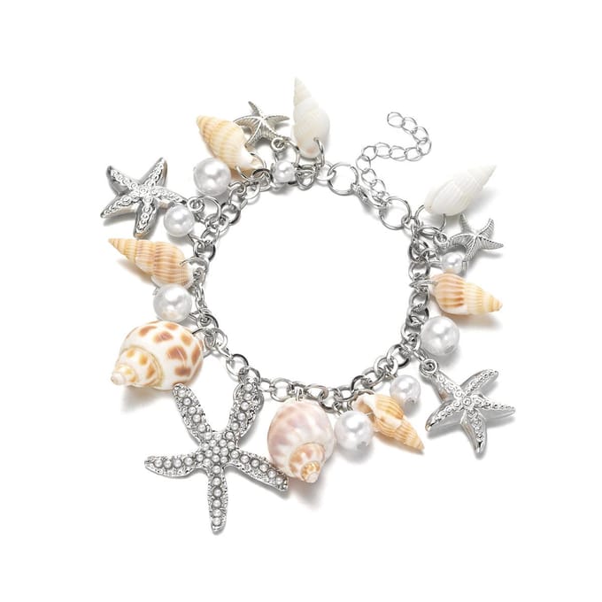 Koreaanse Mode Mode Getijden Oceaan Boheemse Armband, Zeester Schelp Armband Sieraden white