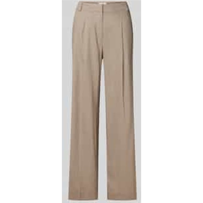 Wide leg linnen broek met bandplooien, model 'Cristiana'