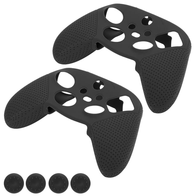 2 stuks Antislip Siliconen Bescherming voor Gameconsole Gamepad Handvat Grip voor Xbox Series S X(Zwart ) zwart